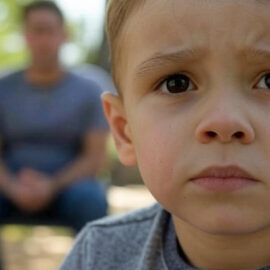 Child caught between divorcing parents during custody dispute