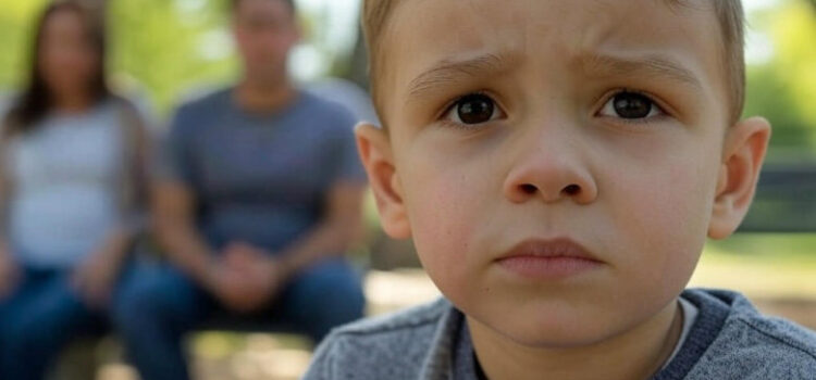 Child caught between divorcing parents during custody dispute