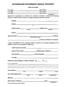 Authorization form