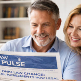 MuesLaw Legal Pulse newsletter cover highlighting Ohio postnuptial law and blog relaunch