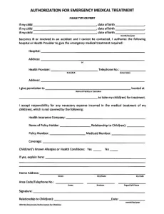 Medical Emergency Authorization Form